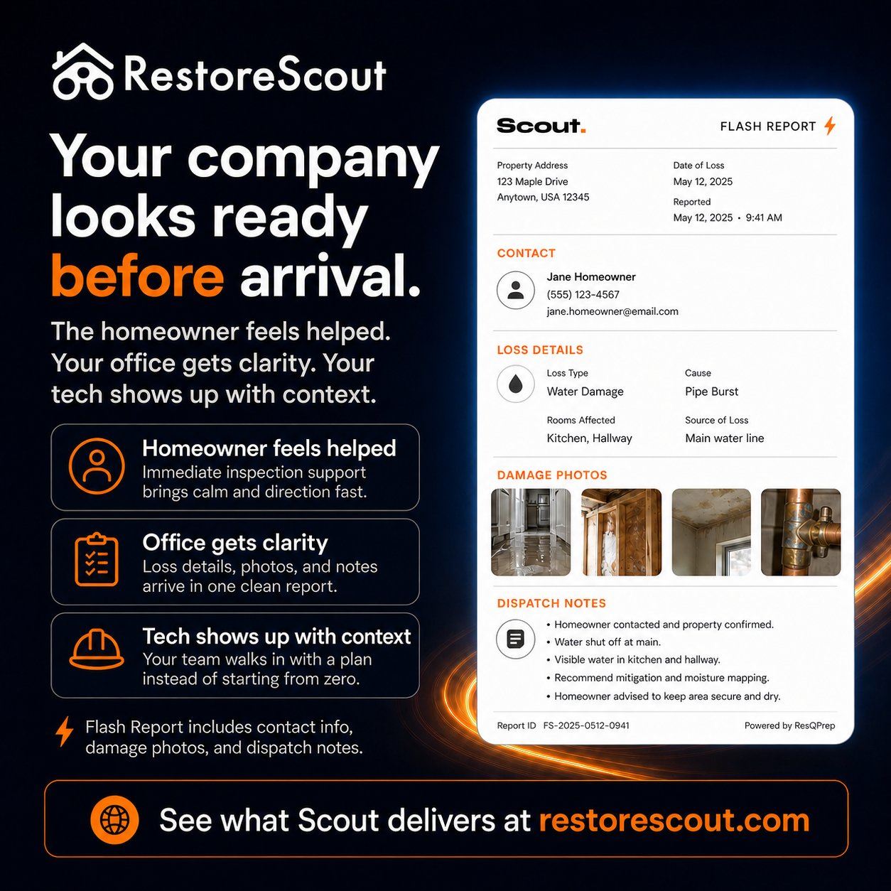 RestoreScout: Your company looks ready before arrival.