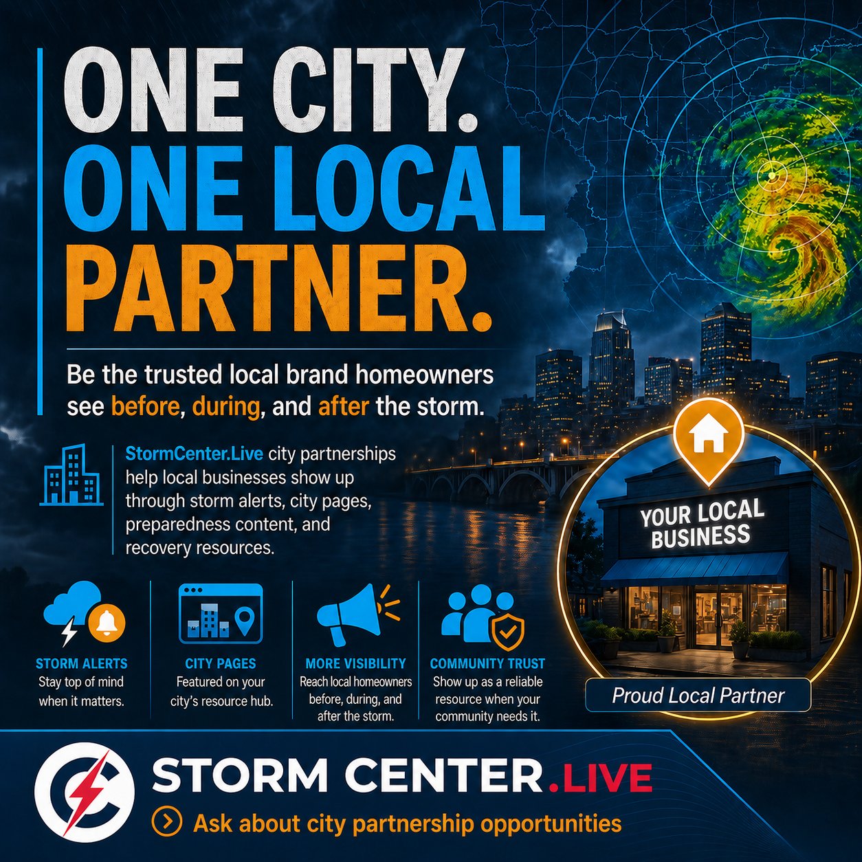 Storm Center: One City. One Local Partner.